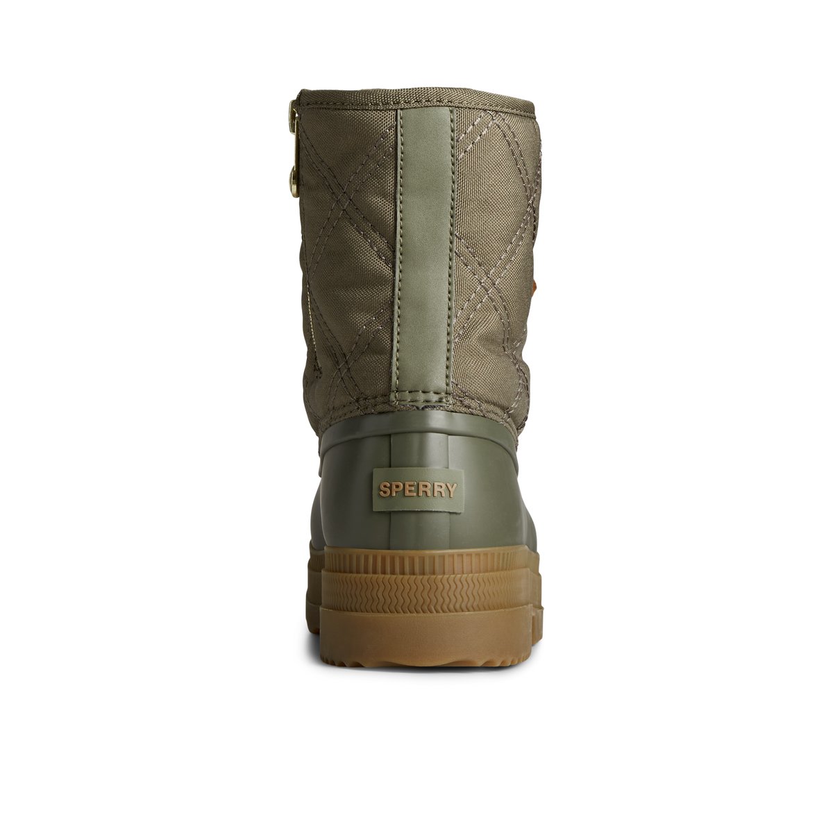 Sperry olive green duck boots shop